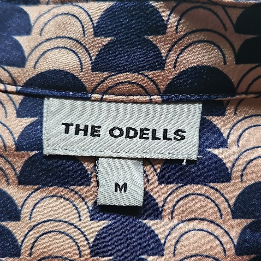The Odells Navy and Beige Patterned Women's Top, Size M - Picture 2 of 10
